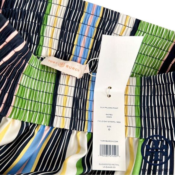 TORY BURCH **NWT** Field Day Stripe Silk Pants - Picture 14 of 14